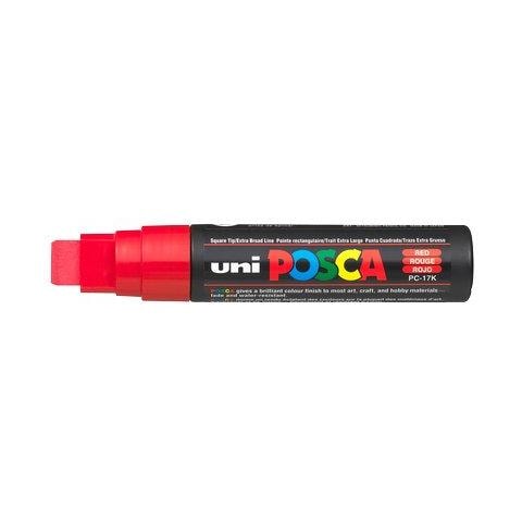 pz. 1 Marcatore Uni Posca a scalpello rosso M PC17K R - Foto 1