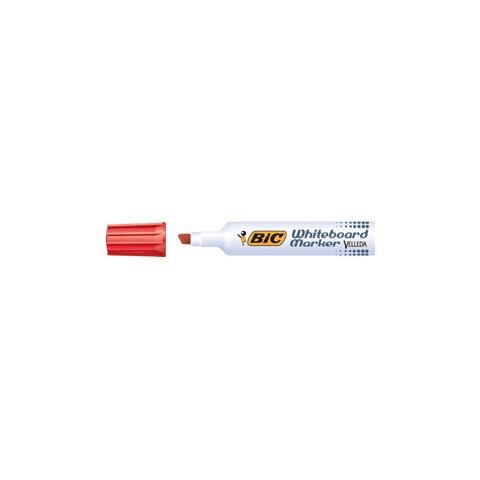 confezione da 12 pezzi - pennarello velleda 1791 punta scalpello whiteboard rosso bic® - Foto 1