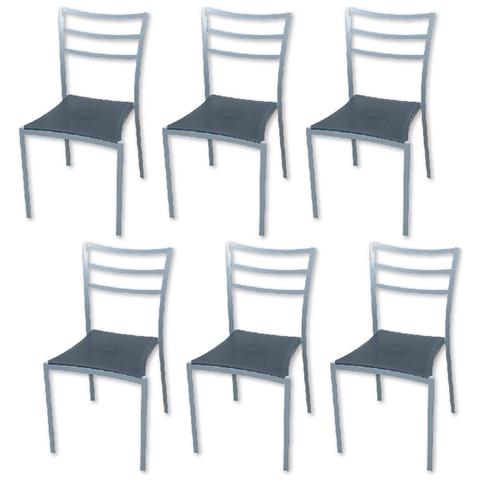 PRATIKO - Set 6 Sedie Per Cucina Sala D\'attesa In Ferro Grigio - ePRICE PRATIKO - Set 6 Sedie Per Cucina Sala D\'attesa In Ferro Grigio - ePRICE