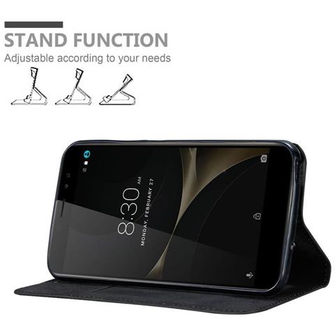 Custodia Compatibile Con Zte Nubia N1 Lite In Nero Di Notte - Coperchio Protettiva Con Chiusura Magnetica, Funzione Stand E Tasca Per Le Carte - Foto 2