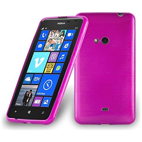 Custodia Compatibile Con Nokia Lumia 625 In Rosa - Coperchio Protettivo In Silicone Tpu Flessibile Con Design Spazzolato - Foto 1