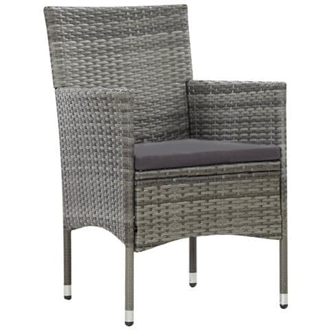 Set Divani Da Giardino 4 Pz Con Cuscini In Polyrattan Grigio - Foto 2