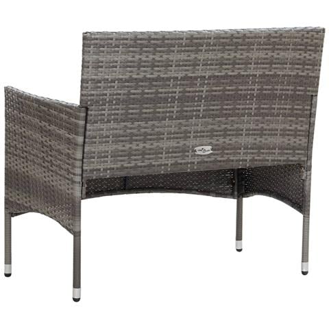 Set Divani Da Giardino 4 Pz Con Cuscini In Polyrattan Grigio - Foto 10
