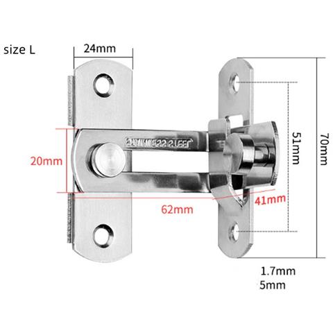 Regola Di Bloccaggio Serratura Della Porta 90 Gradi In Acciaio Inossidabile Taglia L - Foto 16