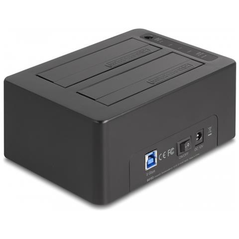 Doppia docking station USB per 2 x HDD / SSD SATA con funzione di clonazione e lettore di schede + porta USB aggiuntiva - Foto 1