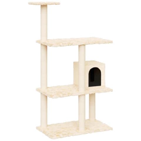 Albero Per Gatti Con Tiragraffi In Sisal Crema 119 Cm - Foto 1