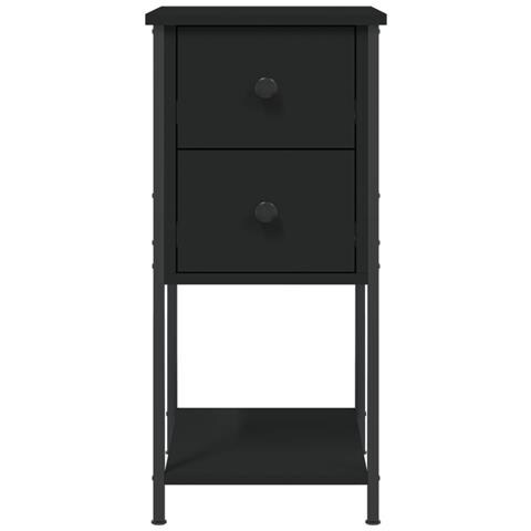Comodino Nero 32x42x70 Cm In Legno Multistrato - Foto 2