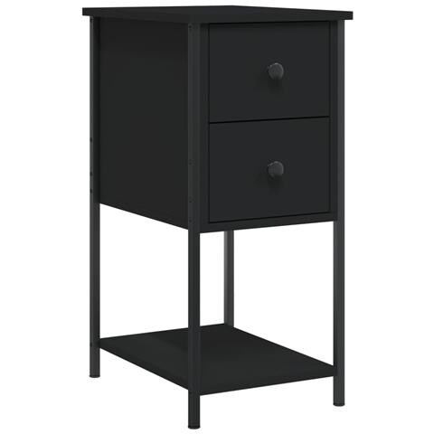 Comodino Nero 32x42x70 Cm In Legno Multistrato - Foto 1