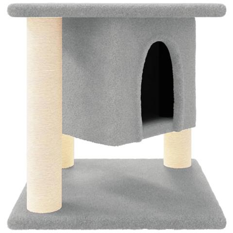 Albero Per Gatti Con Tiragraffi In Sisal Grigio Chiaro 37 Cm - Foto 1