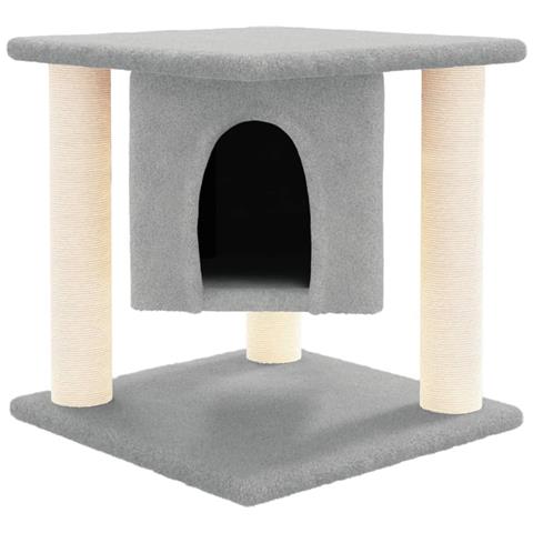 Albero Per Gatti Con Tiragraffi In Sisal Grigio Chiaro 37 Cm - Foto 2