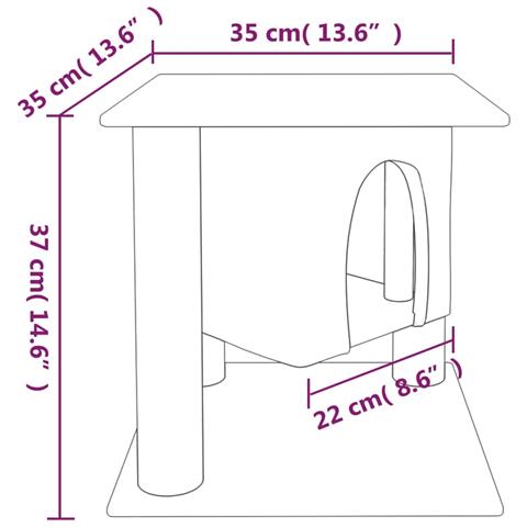 Albero Per Gatti Con Tiragraffi In Sisal Grigio Chiaro 37 Cm - Foto 5