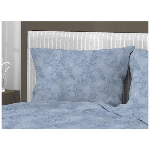 Sacco Copripiumino In 100% Cotone Made Italy Disegno Moderno Lily Vari Colori Matrimoniale Blu - Foto 2