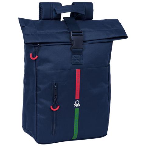 Zaino Per Portatile Benetton Italy Blu Marino 28 X 42 X 13 Cm - Foto 1