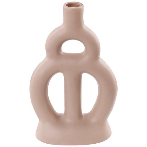 Vaso Da Fiori Kozani Realizzato A Mano Ceramica Beige Sabbia - Foto 2