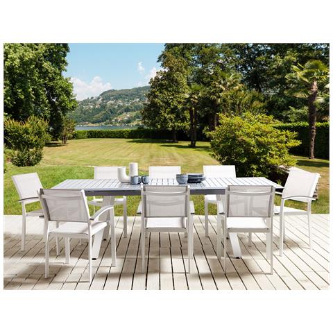 Set Da Giardino 8 Posti Metallo Grigio Pereta - Foto 1