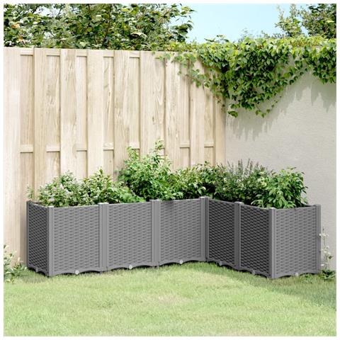 Fioriera Da Giardino Grigio Chiaro 160x120x53 Cm In Pp - Foto 1