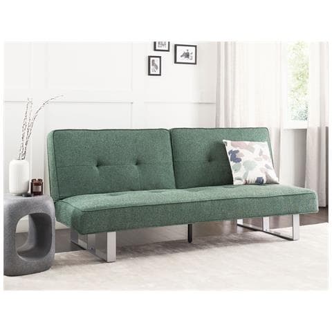 Divano Letto 3 Posti Dublin Tessuto Verde - Foto 1
