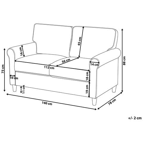 Divano 2 Posti Ronneby Tessuto Beige - Foto 7