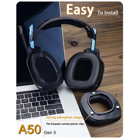 Cuscinetti Auricolari Magnetici Con Fibbia Per Astro A50 Gen3 Pu+highelasticcotton - Foto 3