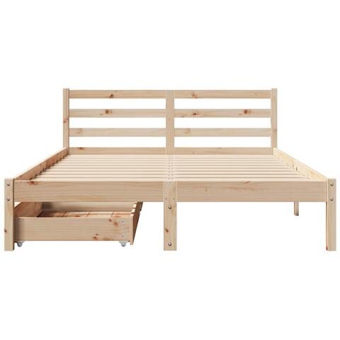 Letto senza Materasso 140x200 cm in Legno Massello di Pino - Foto 10