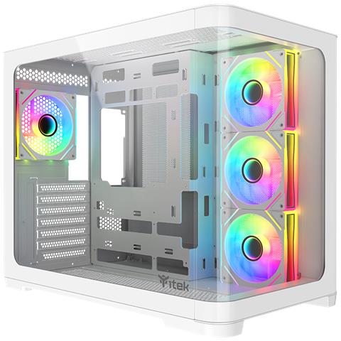 Case Dark Cave Curvo TowerATX / Micro-ATX / Mini-ITX 2 Porte USB 3.2 Colore Nero - Foto 1