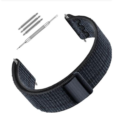 Cinturino Per Orologio In Nylon Compatibile Con Garmin 22 Mm - Forerunner 245/255/265m Black+blue - Foto 1