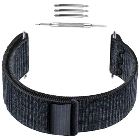 Cinturino Per Orologio In Nylon Compatibile Con Garmin 22 Mm - Forerunner 245/255/265m Black+blue - Foto 3