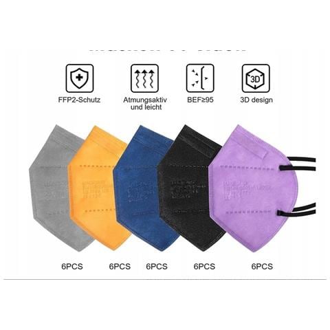 Set Di 30 Mascherine Ffp2 5 Strati 3d Colorate - Protezione Adatta A Tutti! - Foto 2