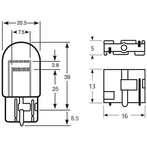 Lampadina 12v 21/5w W21/5w - Foto 2
