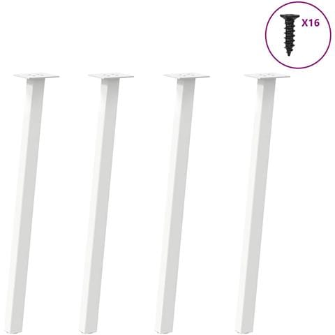 Gambe Per Tavolino 4 Pz Bianco 72 Cm In Acciaio - Foto 1