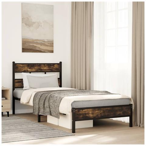 Giroletto Senza Materasso Con Testiera Rovere Sonoma 90x200 Cm - Foto 1