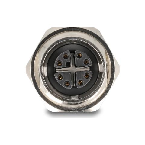 Adattatore M12 X-coded a 8 pin femmina per RJ45 femmina Cat. 6A STP metallo - Foto 2