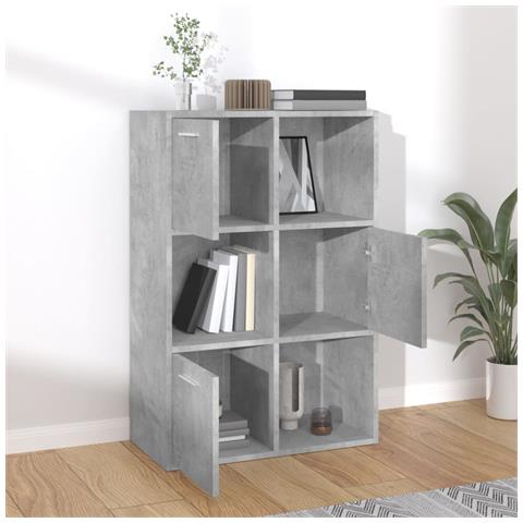 Lusso Casadino -  Armadietto Grigio Cemento 60x29,5x90 Cm In Legno Multistrato - Foto 2