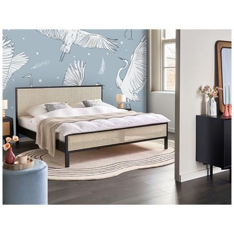 Letto Legno Di Pino Salernas 180 X 200 Cm Nero - Foto 1