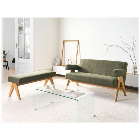 Set Da Salotto Tamre Bouclé Verde /marrone Chiaro - Foto 1