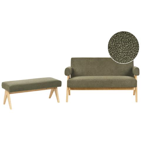 Set Da Salotto Tamre Bouclé Verde /marrone Chiaro - Foto 2