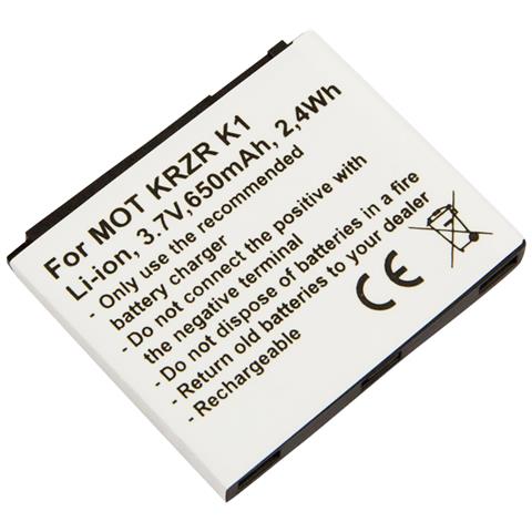 Batteria Di Ricambio Per Motorola Krzr K1 Li-ion 3,7v 650mah 2,4wh - Foto 1