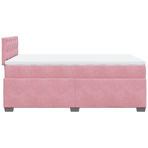 Giroletto a Molle con Materasso Rosa 120x190 cm in Velluto - Foto 9