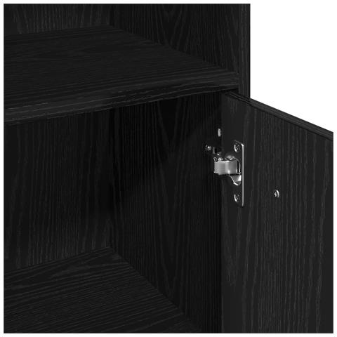 Set di mobili per il bagno 3 pezzi Rovere Nero Legno ingegnerizzato, Mobile da bagno  Rovere Nero 30x30x190 cm Legno ingegnerizzato, Mobile da bagno  Rovere Nero 30x30x100 cm Legno ingegnerizzato - Foto 9
