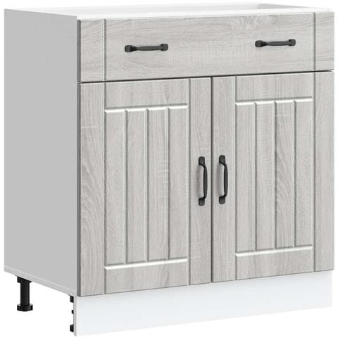 Base da Cucina Lucca Grigio Sonoma in Legno Multistrato - Foto 1