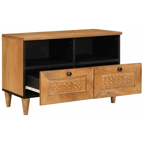 Mobile TV con cassetto Marrone chiaro 70 x 33 x 46 cm - Foto 2