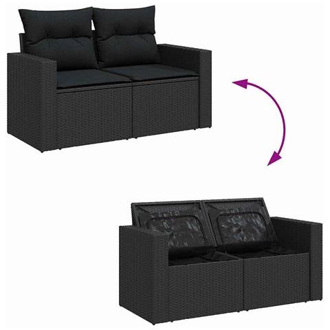 Set Divano da Giardino 13 pcs Nero 100 x 100 x 71 cm - Foto 9
