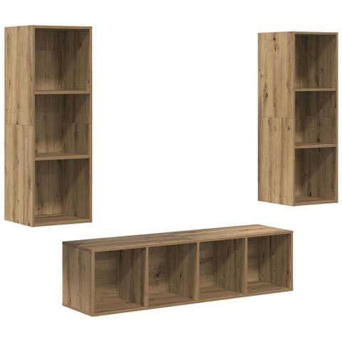 Set di mobili TV 3 pcs rovere artigianale 37 x 37 x 142.5 cm - Foto 1