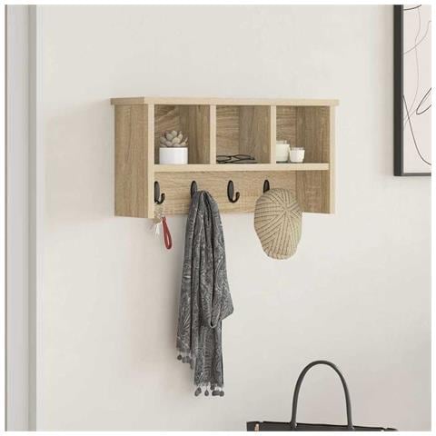 Appendiabiti a muro rovere sonoma 50 x 16 x 26 cm - Foto 2