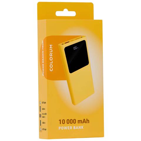 Powerbank 10.000mah Usb Qc Out E Usb-c Pd In /out Con Micro-usb In, Giallo - Foto 4