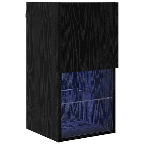 Mobile TV da Parete Rovere Nero 30,5 x 30 x 60 cm - Foto 1