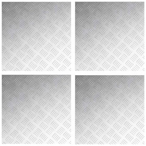 Dischi Quadrati 4 pcs Argento 50 x 50 cm Alluminio - Foto 1