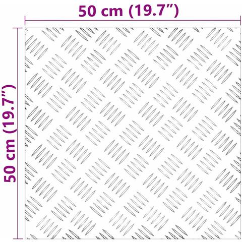 Dischi Quadrati 4 pcs Argento 50 x 50 cm Alluminio - Foto 7