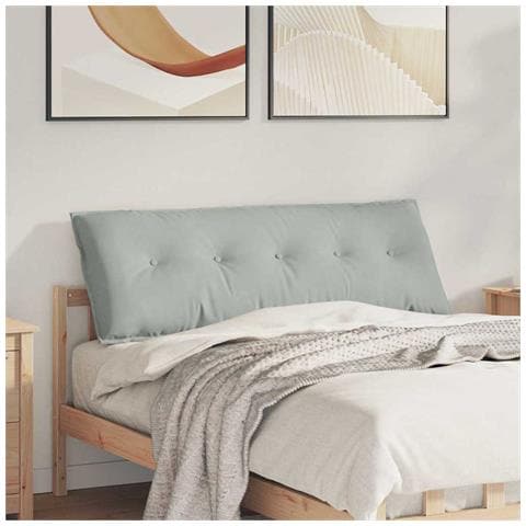 Cuscino per Schiena Grigio chiaro 140 x 50 cm Tessuto in Cords - Foto 2