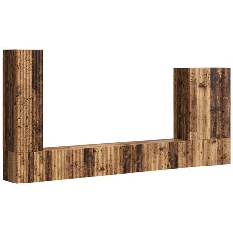 Set di Mobiletto da TV a Parete 6 pcs Legno vecchio - Foto 1